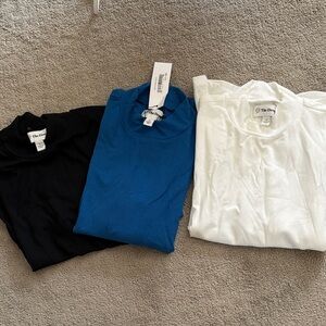 The Drop Women's Ribbed Mock Neck Tops - Black, Blue, White